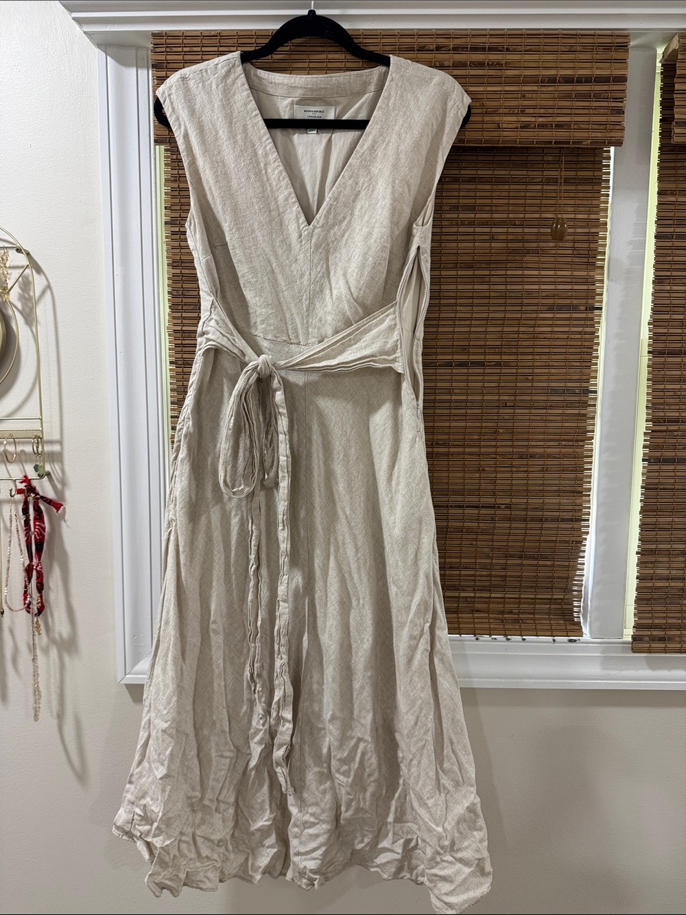 Banana Republic Cream Wrap Maxi Dress